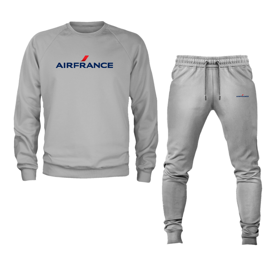 Men's Air France Logo Crewneck Sweatshirt Joggers Suit