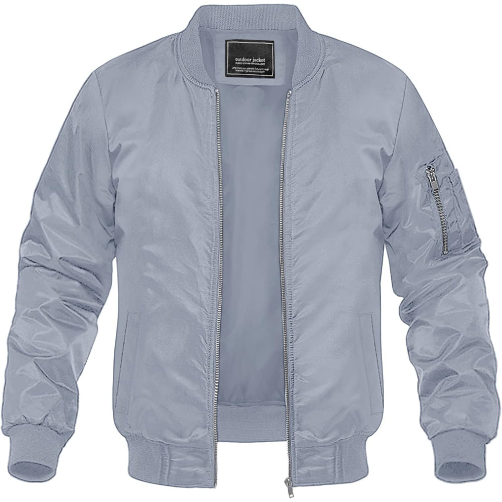 MAP Collection Men's Lightweight Bomber Jacket Windbreaker Softshell Varsity Jacket Coat