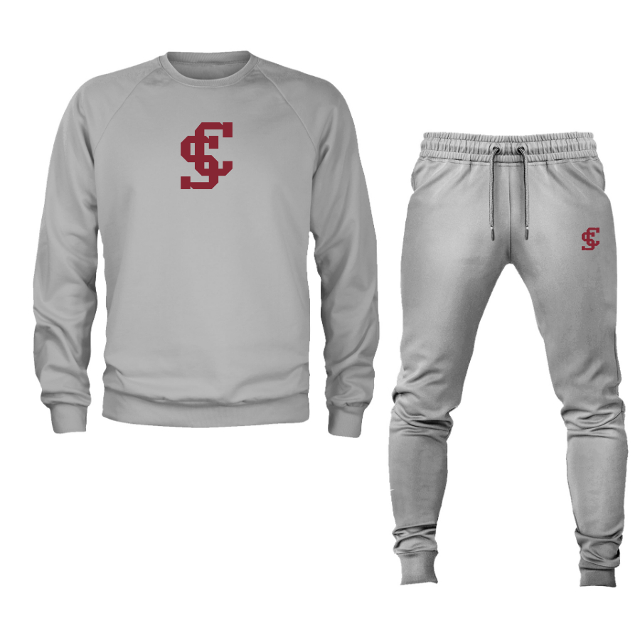 Men's Santa Clara Broncos Logo Crewneck Sweatshirt Joggers Suit