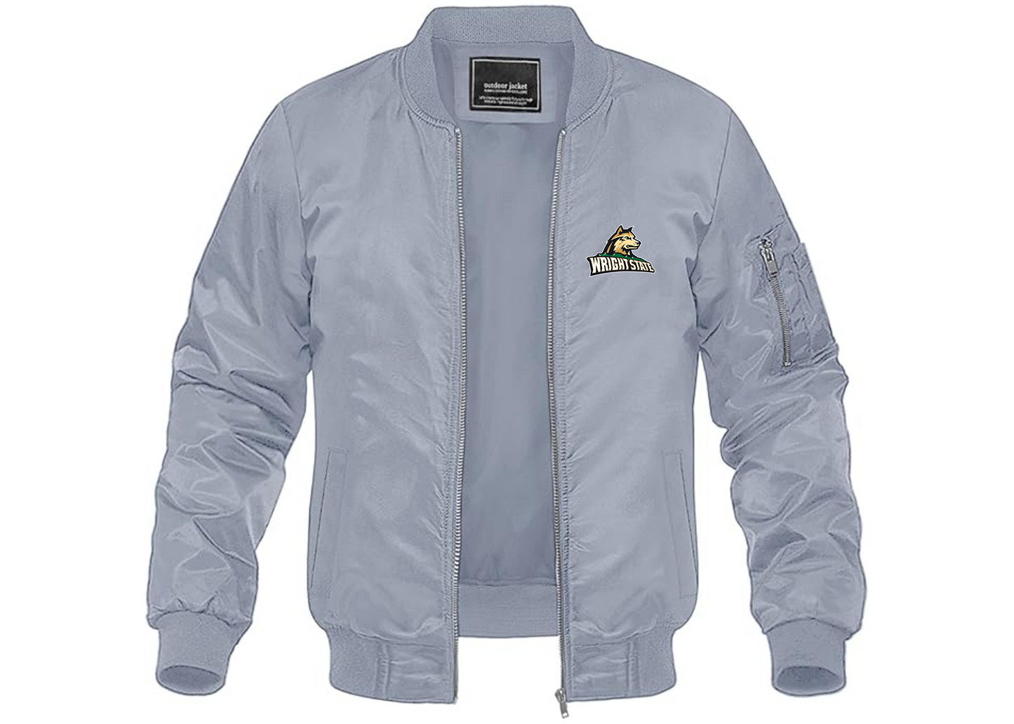 Men's Wright State Raiders Lightweight Bomber Jacket Windbreaker Softshell Varsity Jacket Coat