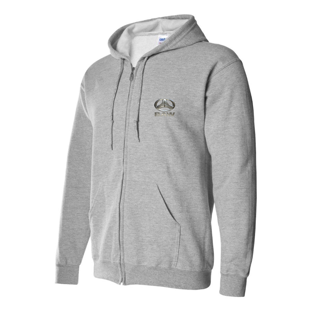 Men's Beijing Automobile Works Logo Zipper Hoodie