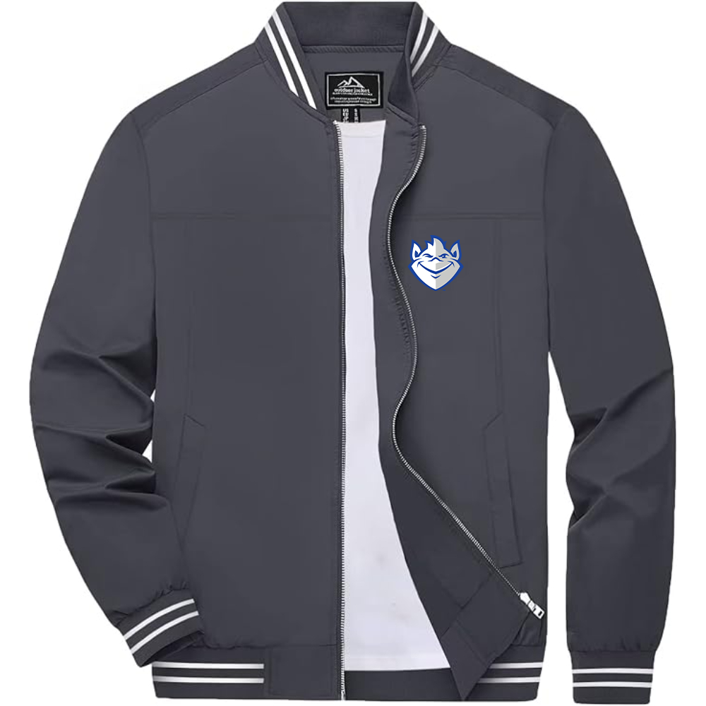 Men's Saint Louis Billikens Logo Lightweight Zip-Up Ribbed Collar and Cuffs Bomber Jacket