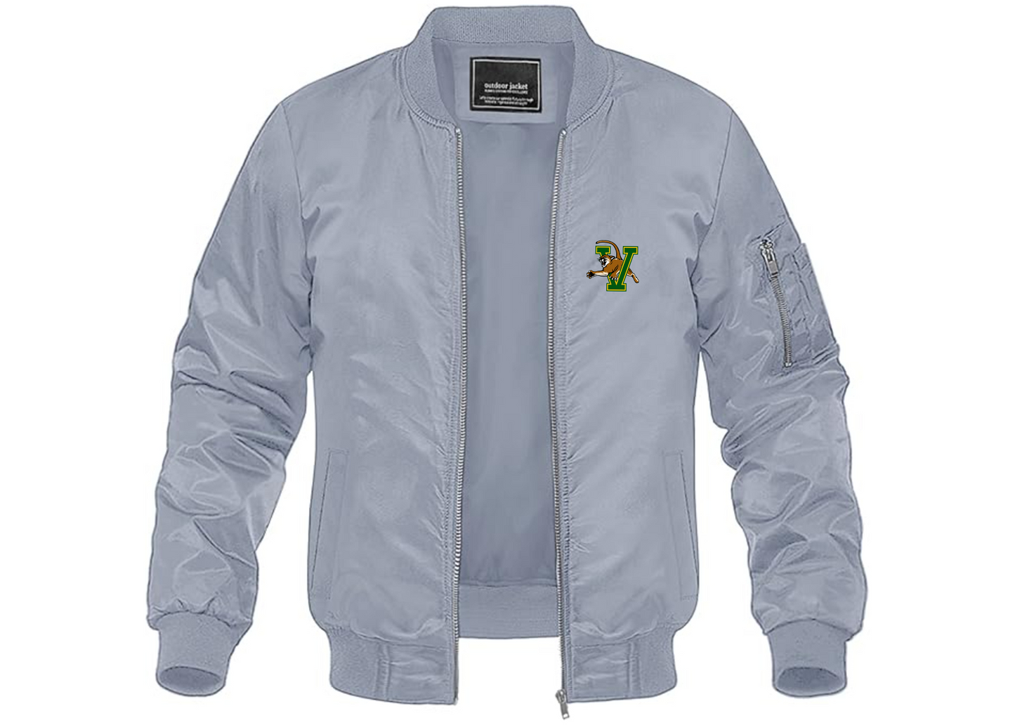 Men's Vermont Catamounts Lightweight Bomber Jacket Windbreaker Softshell Varsity Jacket Coat