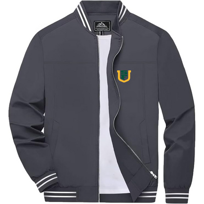 Men's San Francisco Dons Logo Lightweight Zip-Up Ribbed Collar and Cuffs Bomber Jacket