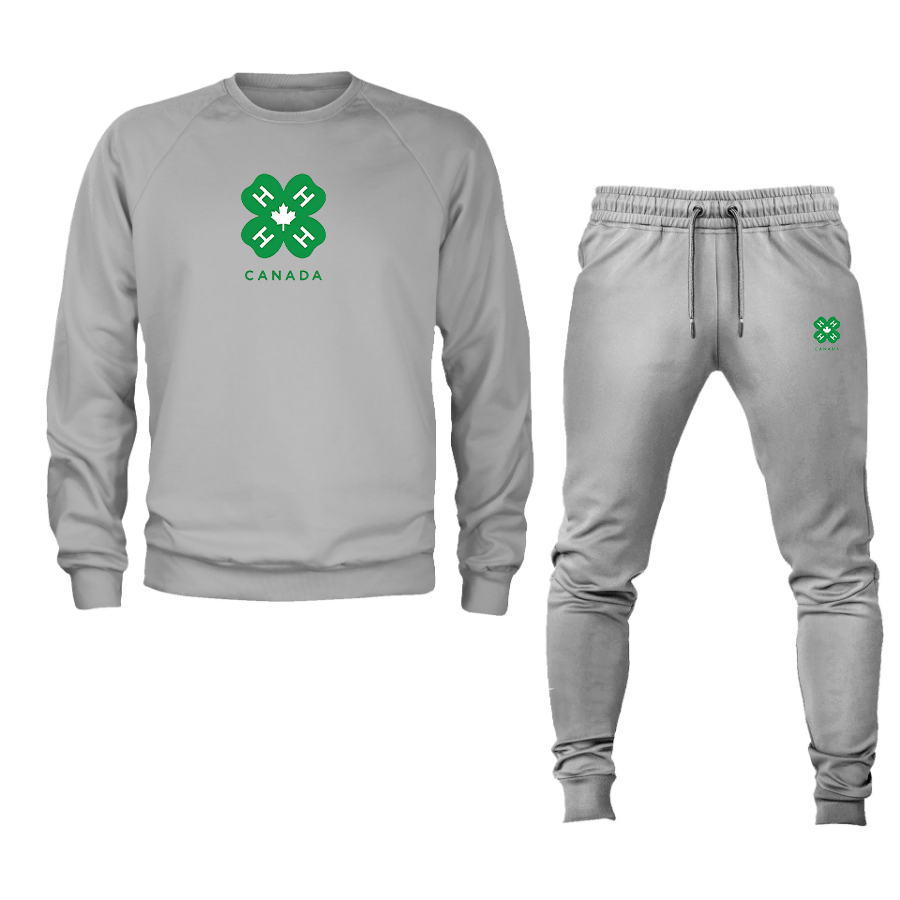 Men's 4H Canada Logo Crewneck Sweatshirt Joggers Suit