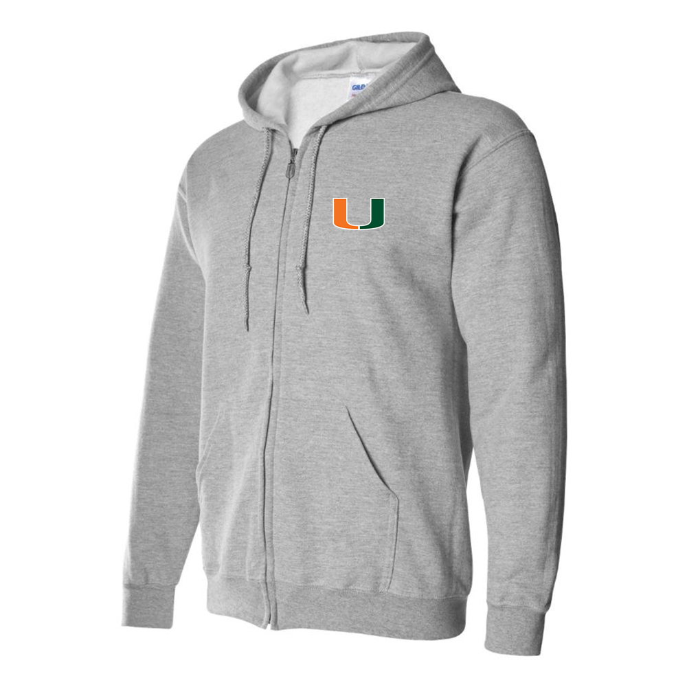 Men's Miami Hurricanes Logo Zipper Hoodie