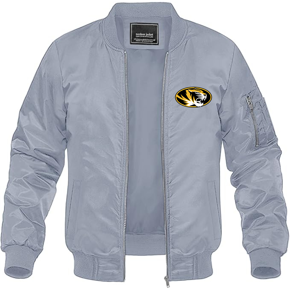 Men's Missouri Tigers Logo Lightweight Bomber Jacket Windbreaker Softshell Varsity Jacket Coat