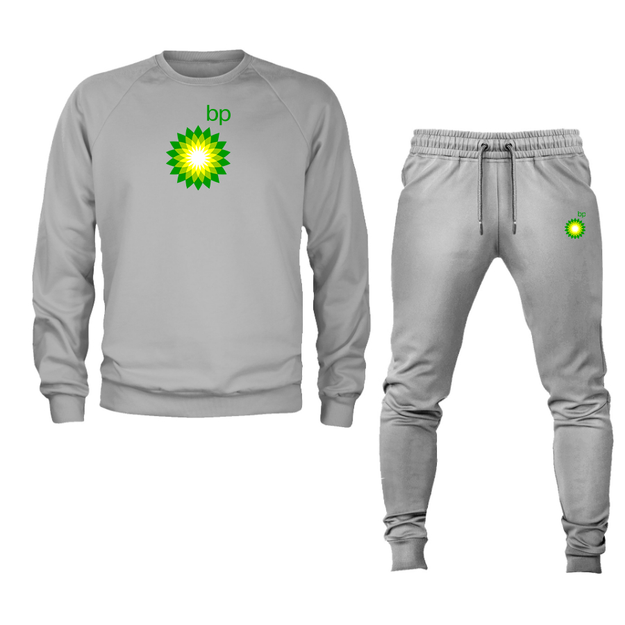 Men's BP Oil Logo Crewneck Sweatshirt Joggers Suit
