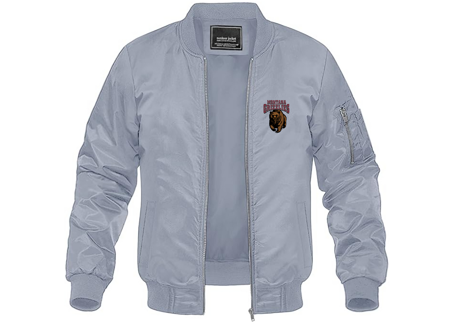 Men's Montana Grizzliesl Lightweight Bomber Jacket Windbreaker Softshell Varsity Jacket Coat