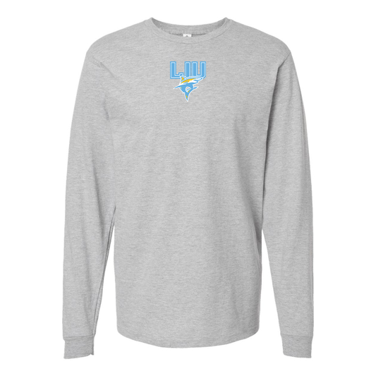 Youth LIU Brooklyn Blackbirds Logo Cotton Long Sleeve T-Shirt
