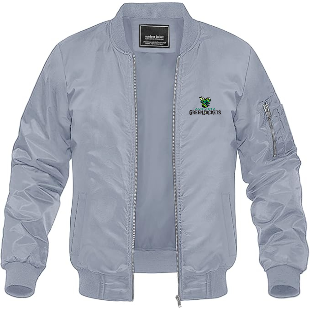 Men's Augusta GreenJackets Logo Lightweight Bomber Jacket Windbreaker Softshell Varsity Jacket Coat
