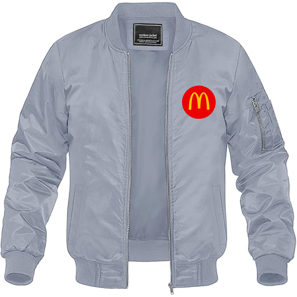 Men's McDonalds  Logo Lightweight Bomber Jacket Windbreaker Softshell Varsity Jacket Coat