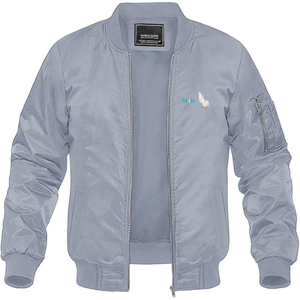 Men's Aflac Logo and Duck Lightweight Bomber Jacket Windbreaker Softshell Varsity Jacket Coat