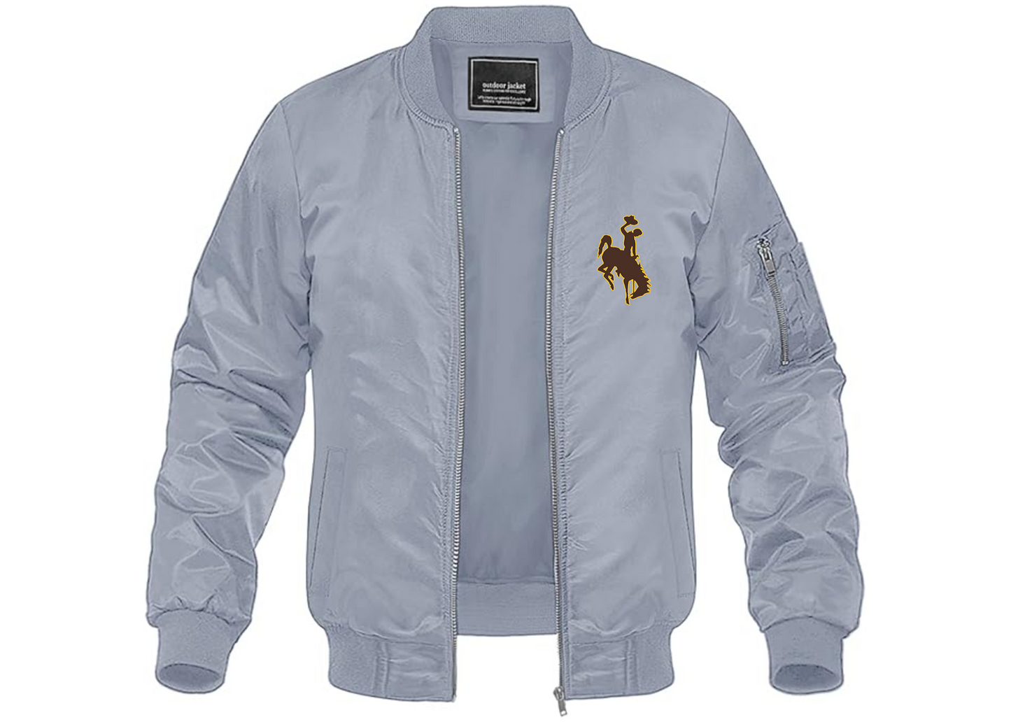 Men's Wyoming Cowboys Lightweight Bomber Jacket Windbreaker Softshell Varsity Jacket Coat