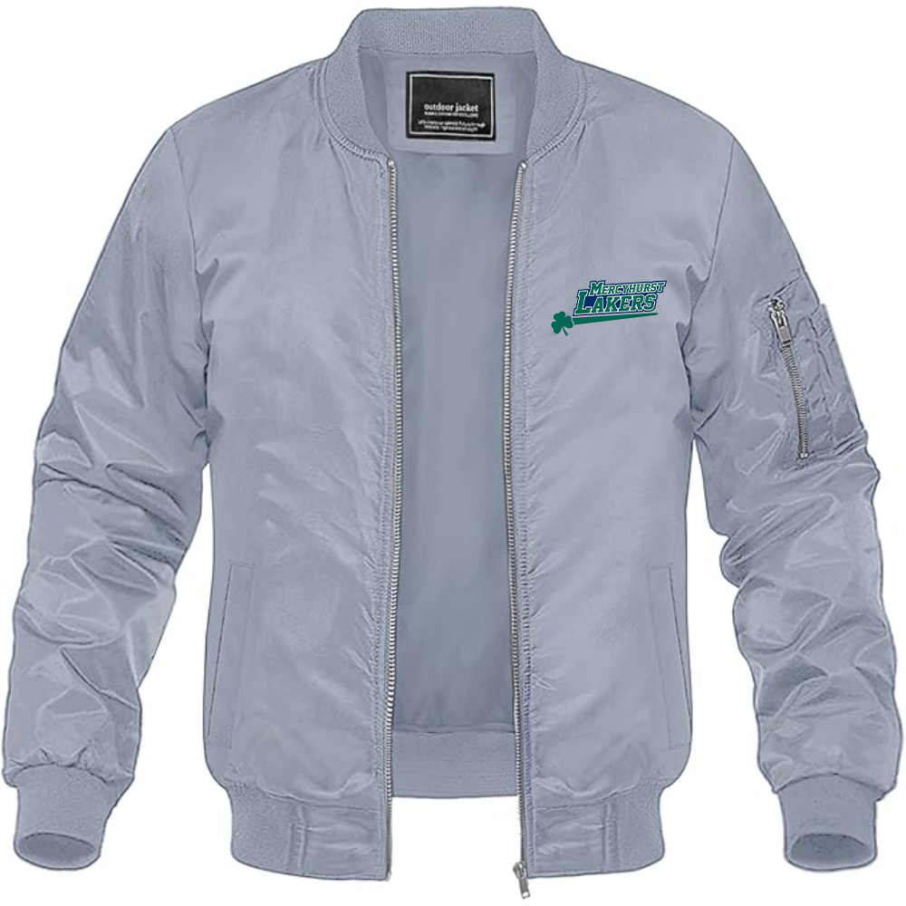 Men's Mercyhurst Lakers Logo Lightweight Bomber Jacket Windbreaker Softshell Varsity Jacket Coat