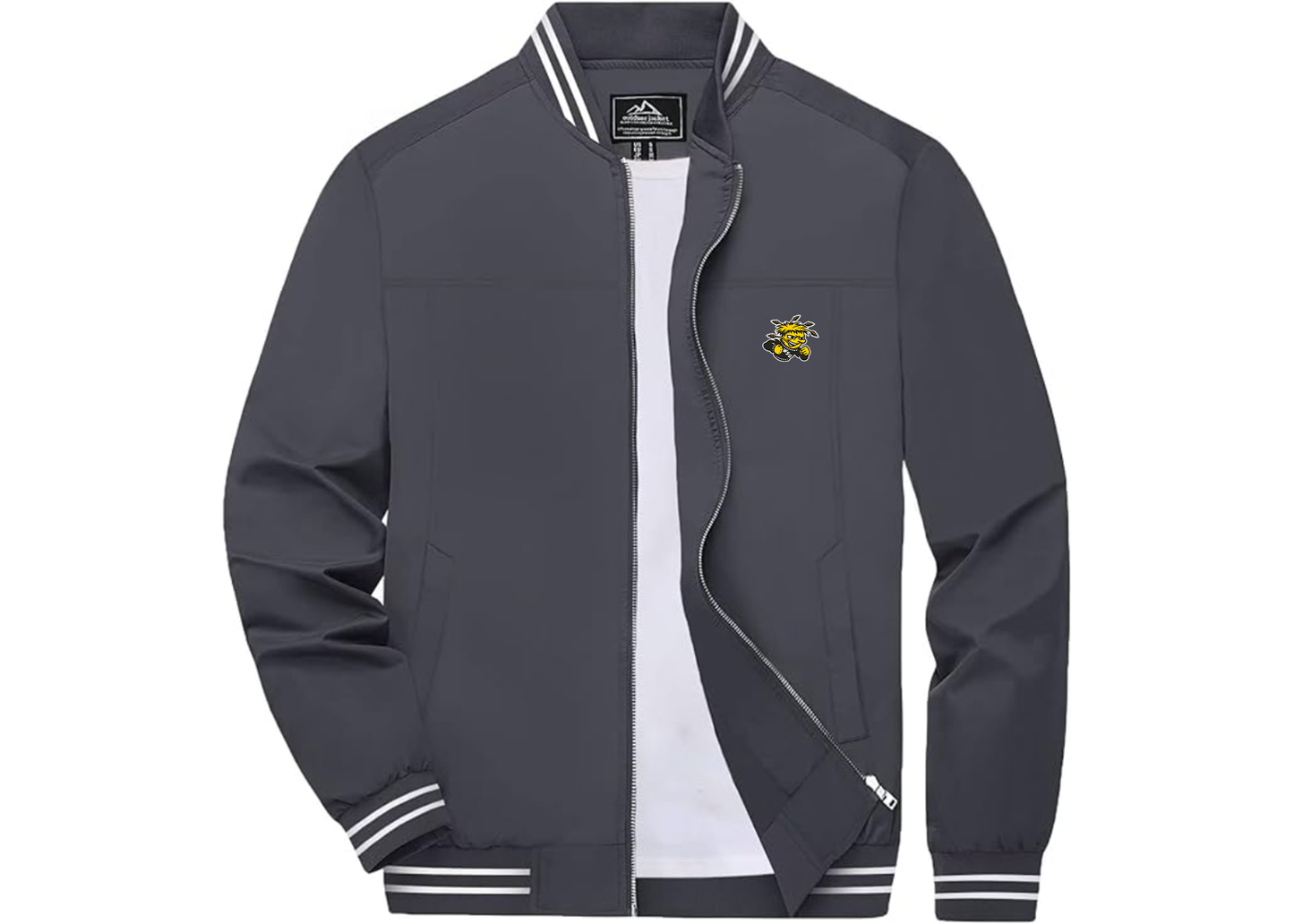 Men's Wichita State Shockers Lightweight Zip-Up Ribbed Collar and Cuffs Bomber Jacket