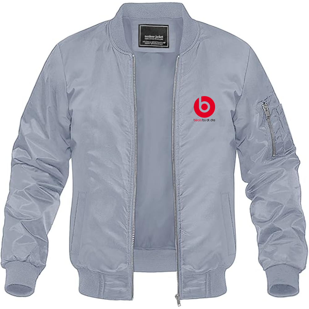 Men's Beats-by Dre Logo Lightweight Bomber Jacket Windbreaker Softshell Varsity Jacket Coat
