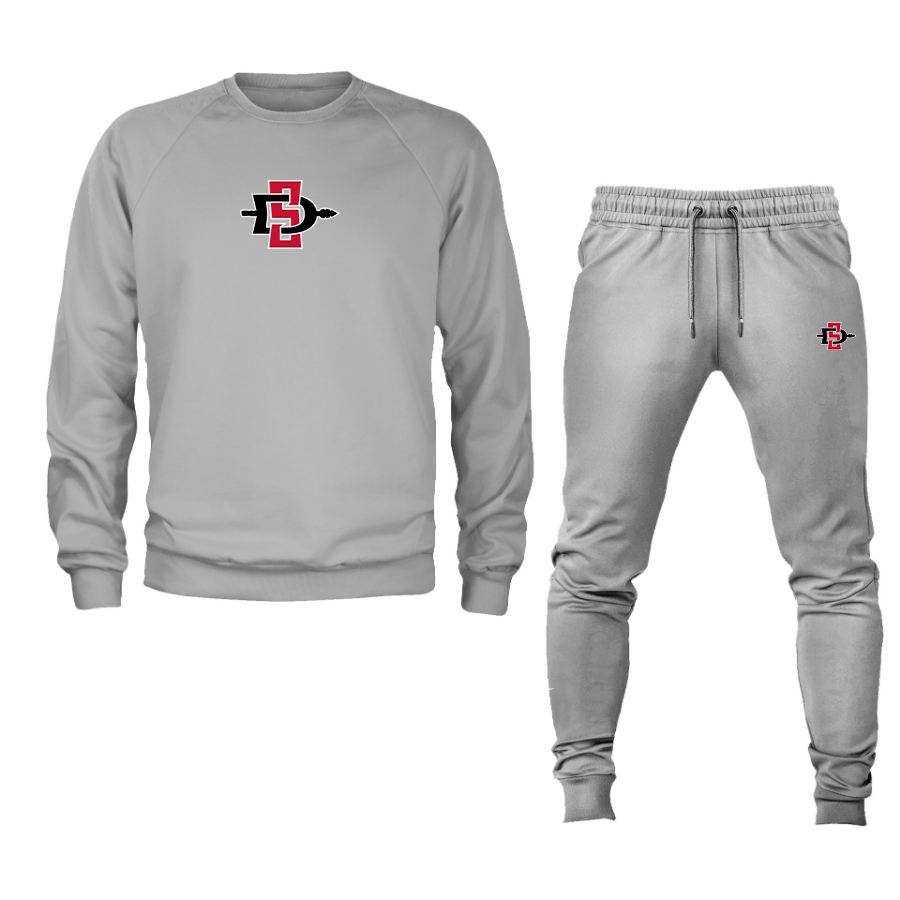 Men's San Diego State Aztecs Logo Crewneck Sweatshirt Joggers Suit