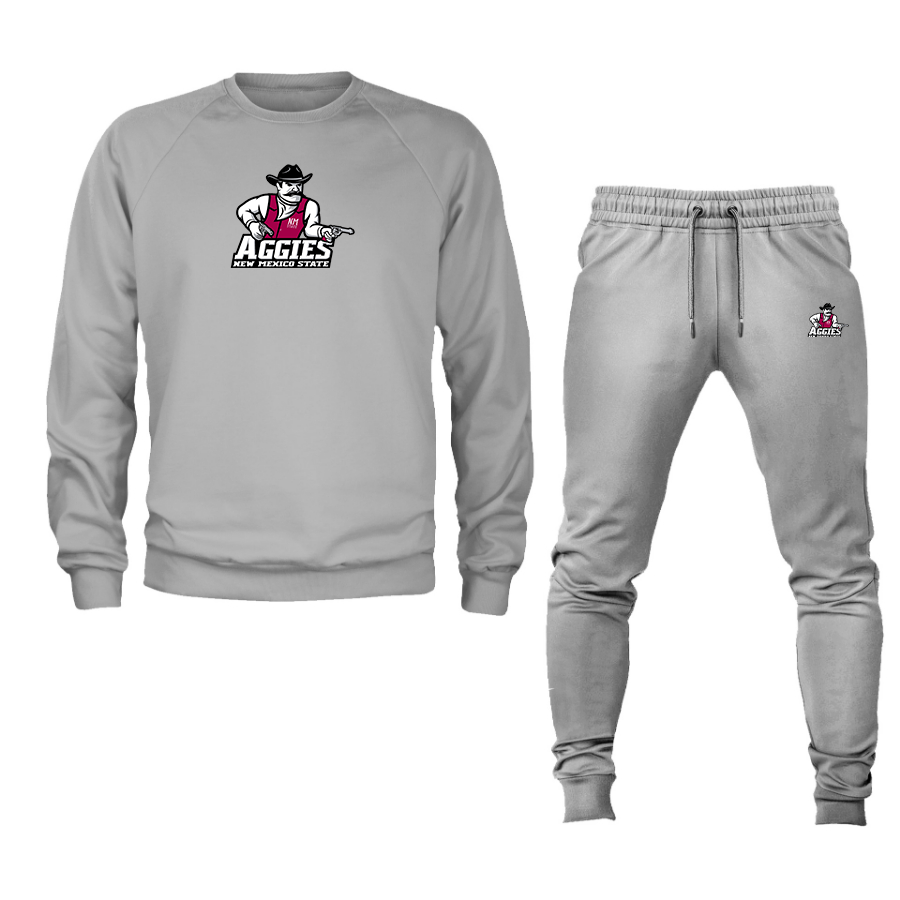 Men's Aggies New Mexico State Logo Crewneck Sweatshirt Joggers Suit
