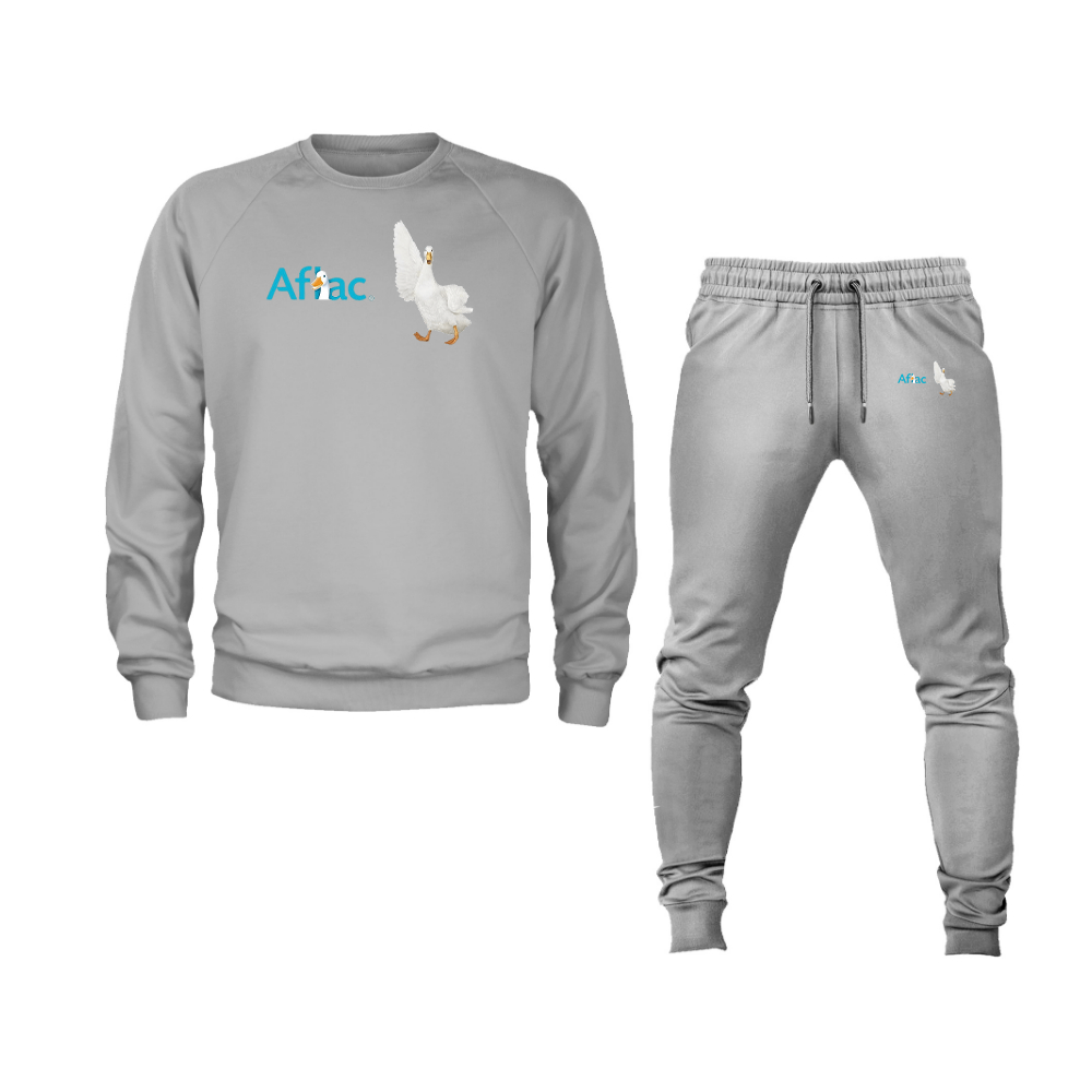 Men's Aflac Logo and Duck Crewneck Sweatshirt Joggers Suit