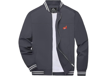 Men's NRJ 12 Logo Lightweight Zip-Up Ribbed Collar and Cuffs Bomber Jacket