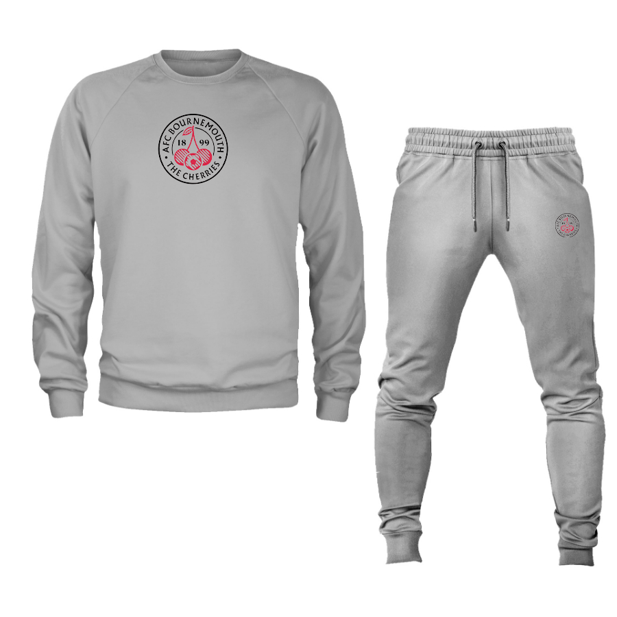 Men's AFC Bournemouth Soccer Logo Crewneck Sweatshirt Joggers Suit