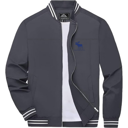 Men's Abercrombie & Fitch Moose Logo Lightweight Zip-Up Ribbed Collar and Cuffs Bomber Jacket