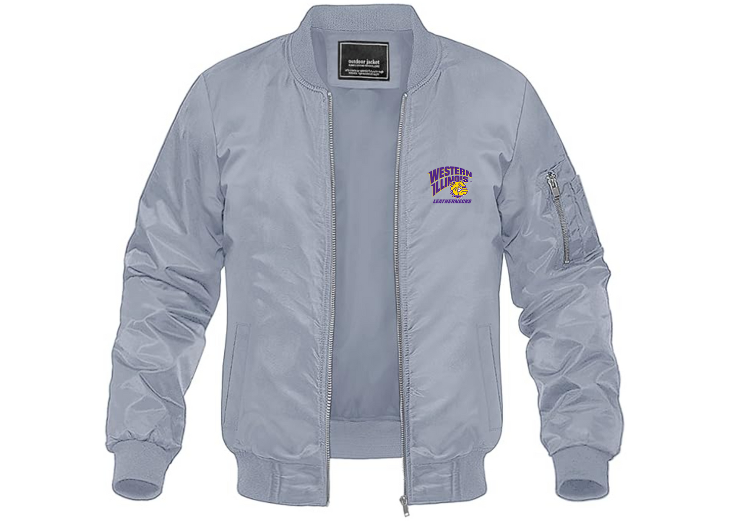 Men's Western Illinois Leathernecks Lightweight Bomber Jacket Windbreaker Softshell Varsity Jacket Coat