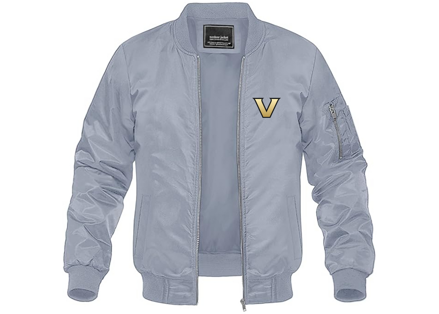 Men's Vanderbilt Commodores Lightweight Bomber Jacket Windbreaker Softshell Varsity Jacket Coat