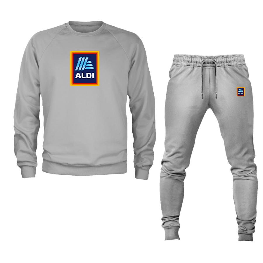 Men's Aldi Logo Crewneck Sweatshirt Joggers Suit