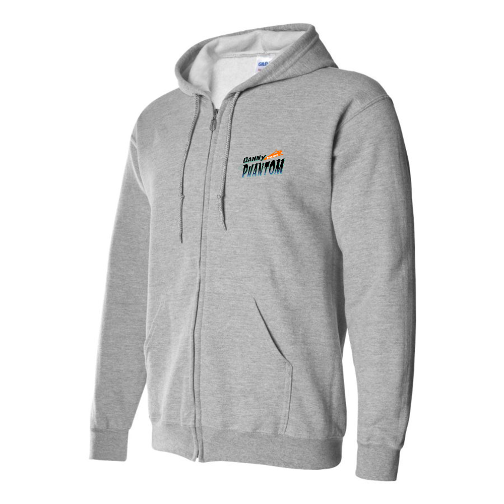 Men's Danny Phantom Logo Zipper Hoodie