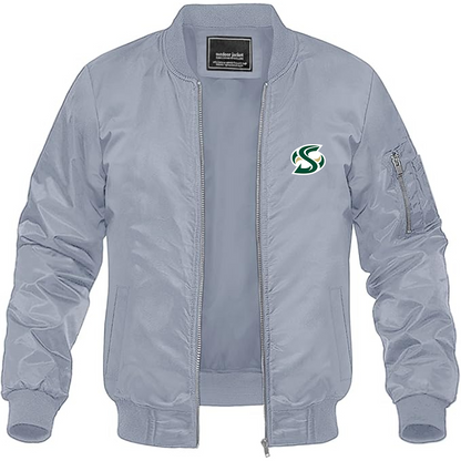 Men's Sacramento State Hornets Logo  Lightweight Bomber Jacket Windbreaker Softshell Varsity Jacket Coat