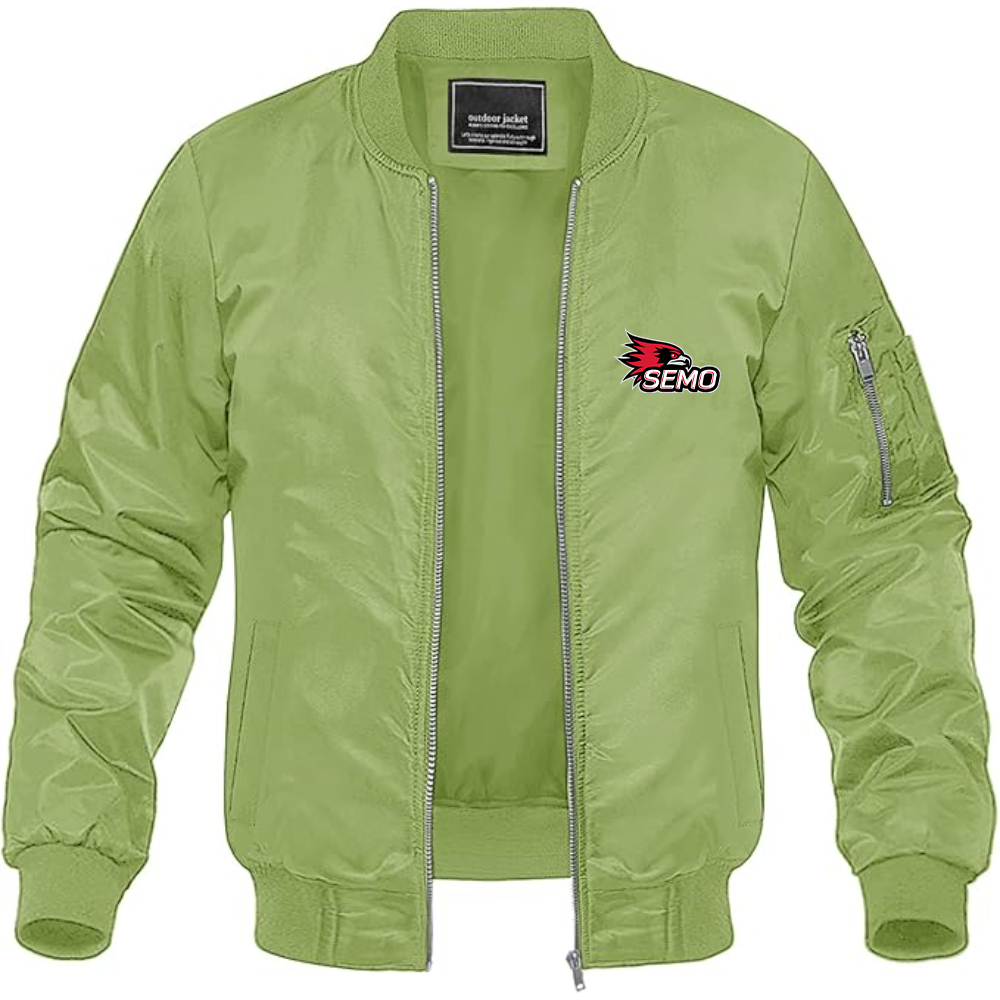 Men's SEMO Redhawks Logo Lightweight Bomber Jacket Windbreaker Softshell Varsity Jacket Coat