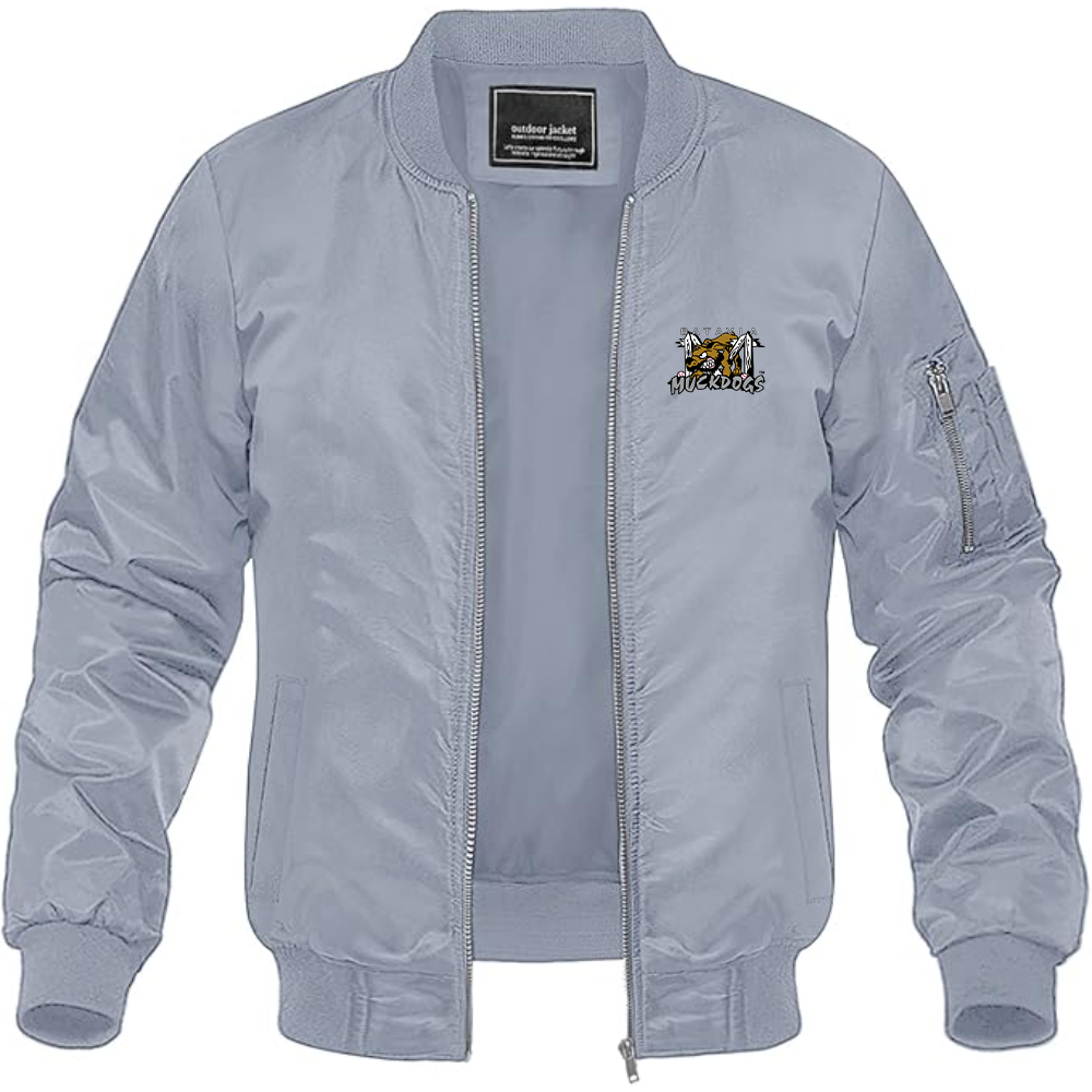 Men's Batavia  Muckdogs Logo Lightweight Bomber Jacket Windbreaker Softshell Varsity Jacket Coat