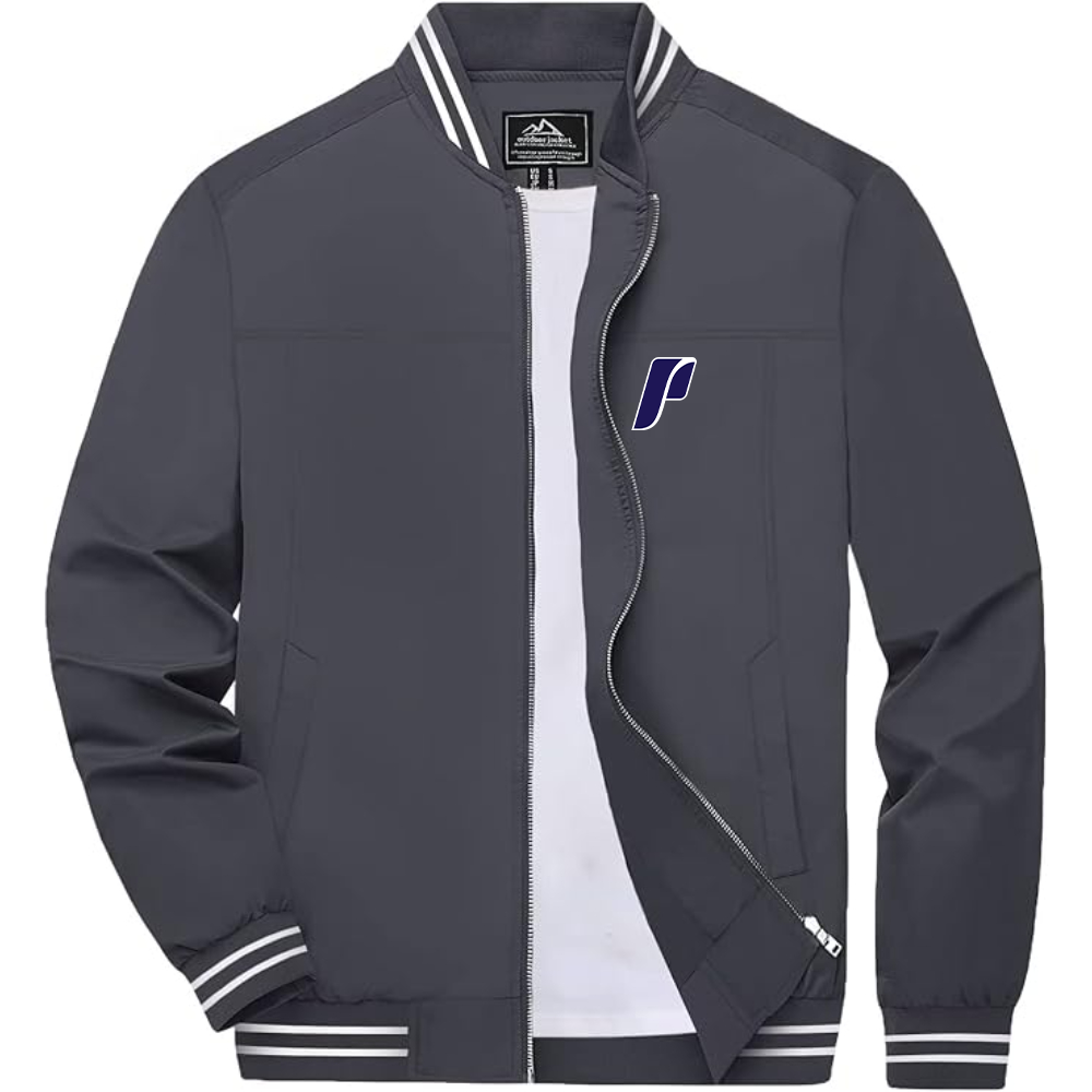 Men's Portland Pilots Logo Lightweight Zip-Up Ribbed Collar and Cuffs Bomber Jacket