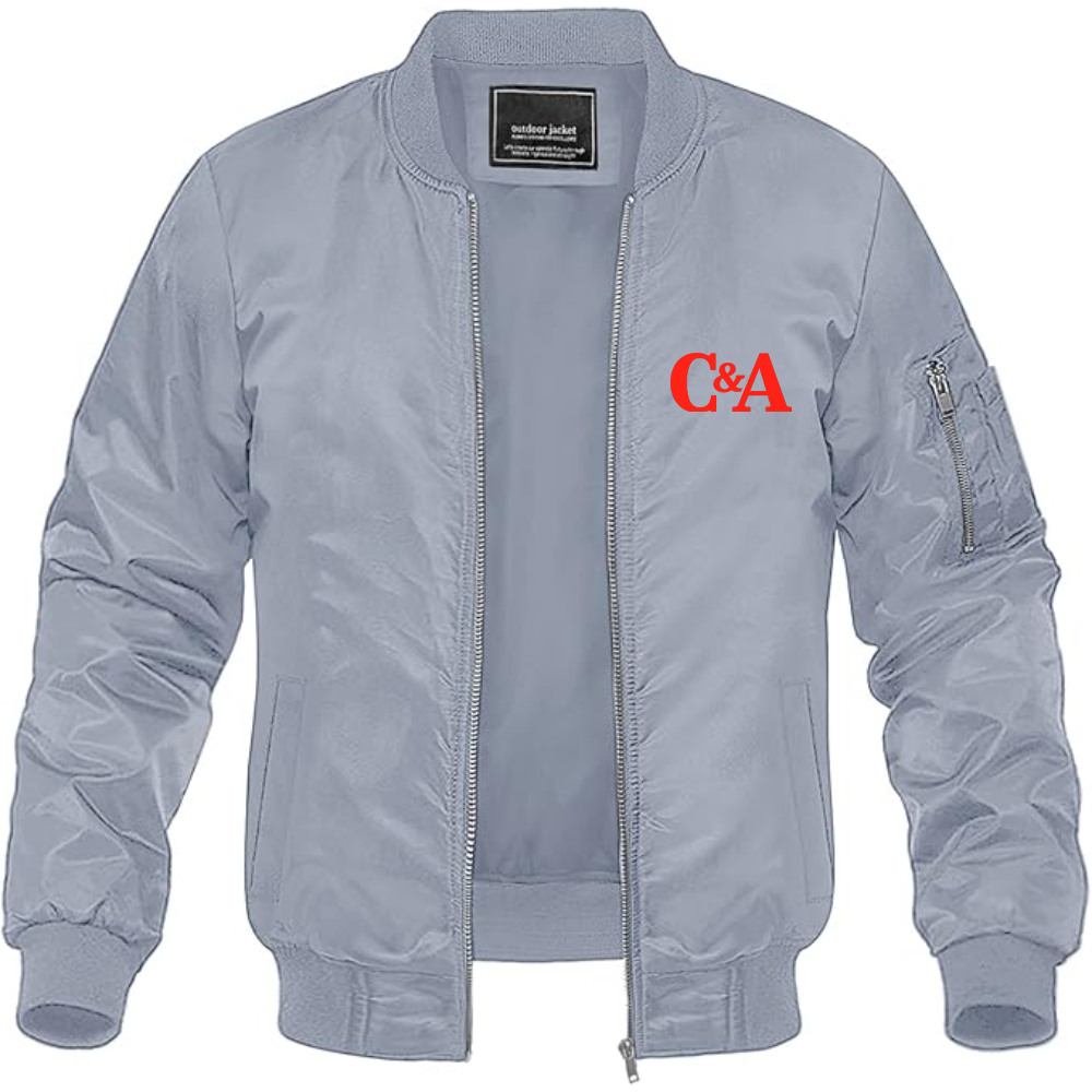 Men's  CA Logo Lightweight Bomber Jacket Windbreaker Softshell Varsity Jacket Coat