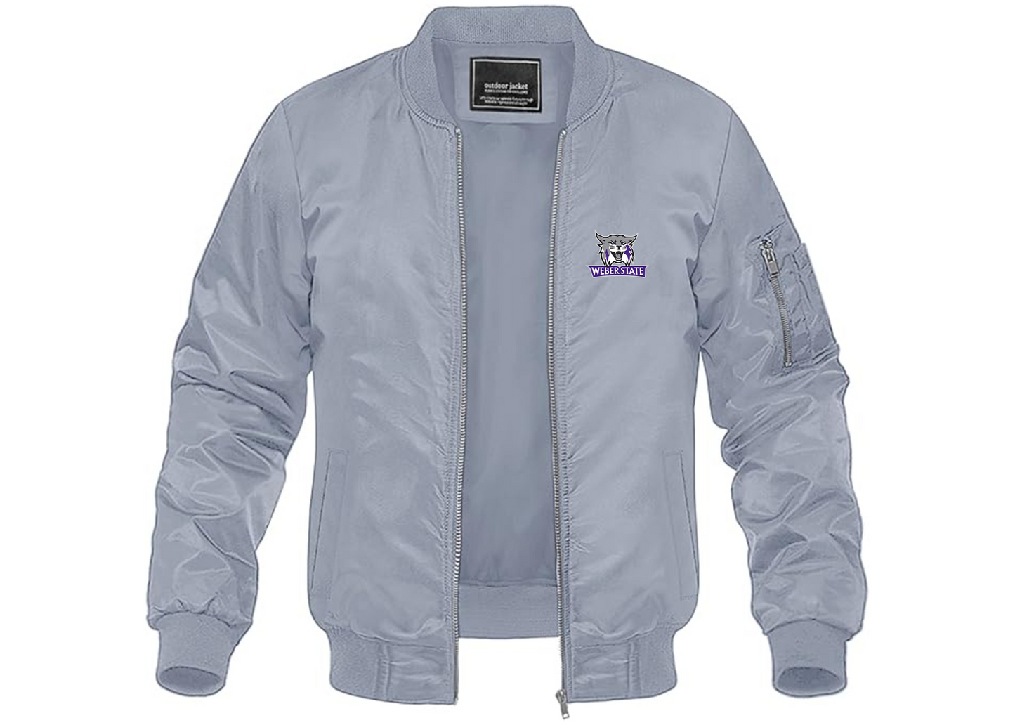 Men's Weber State Wildcats Lightweight Bomber Jacket Windbreaker Softshell Varsity Jacket Coat