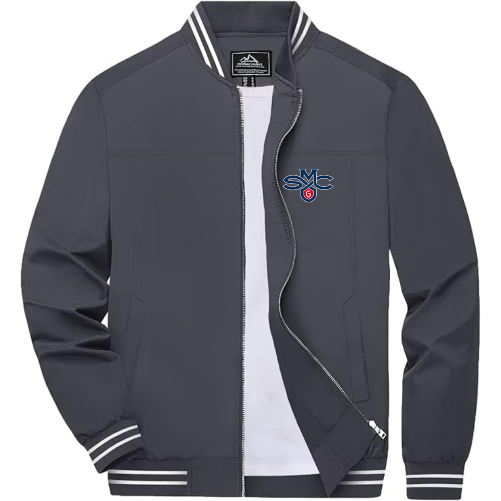 Men's Saint Marys Gaels Logo Lightweight Zip-Up Ribbed Collar and Cuffs Bomber Jacket
