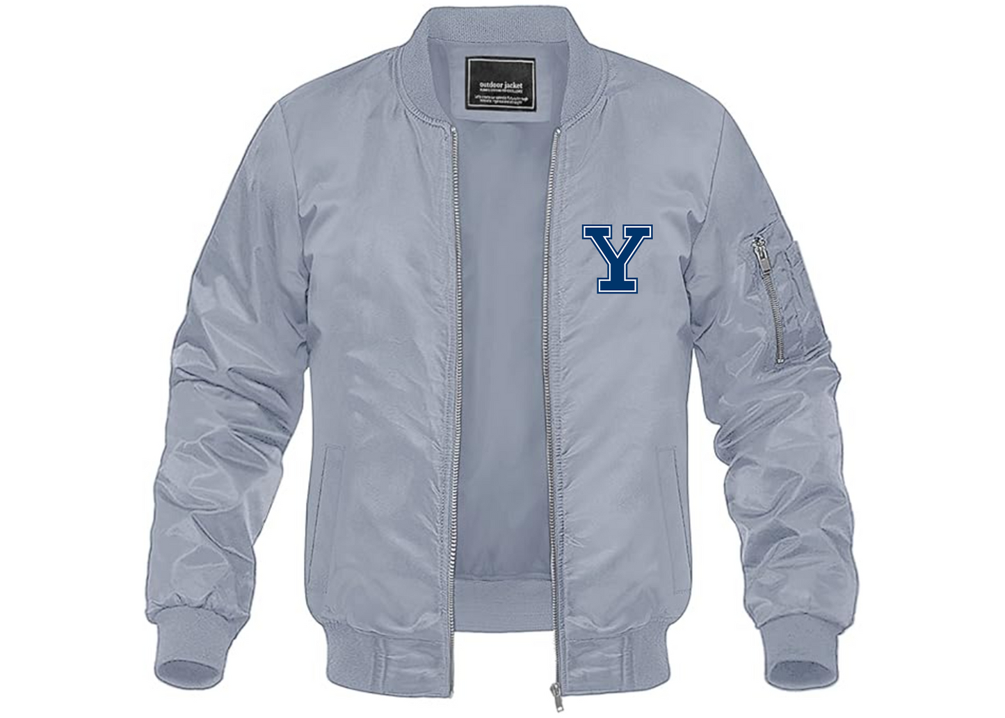 Men's Yale Bulldogs Lightweight Bomber Jacket Windbreaker Softshell Varsity Jacket Coat