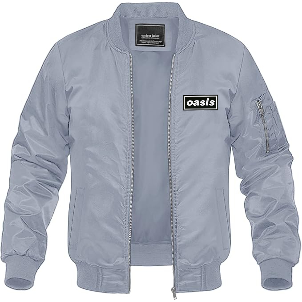 Men's Oasis Logo Lightweight Bomber Jacket Windbreaker Softshell Varsity Jacket Coat