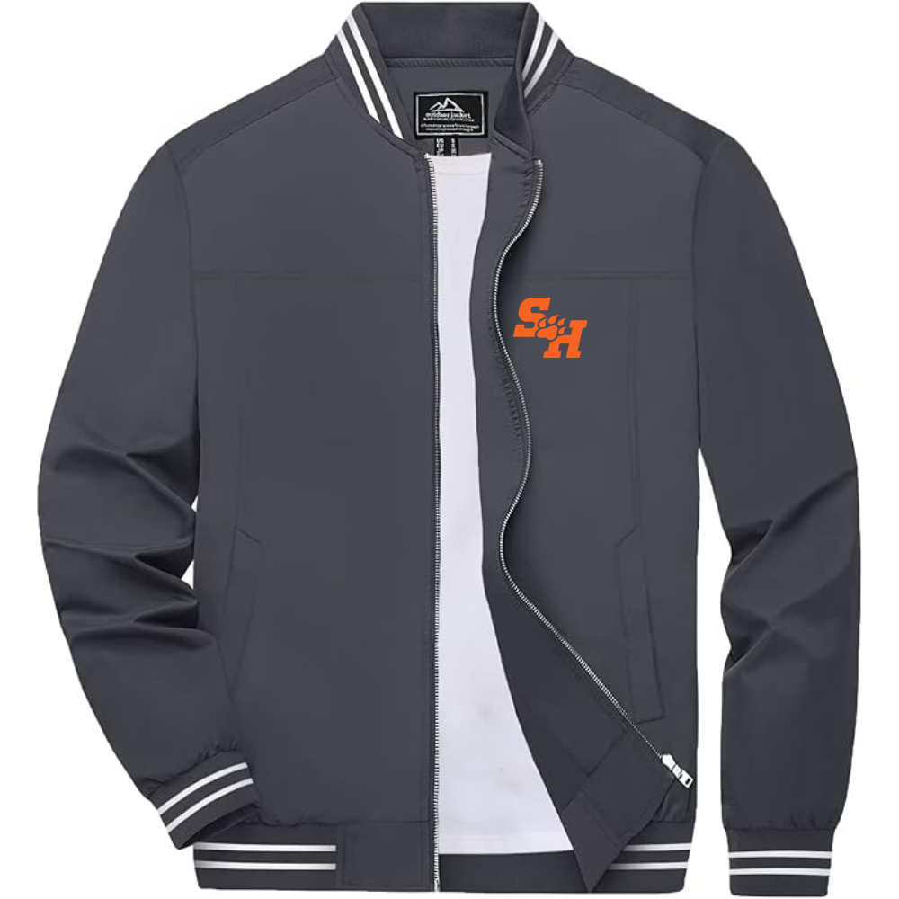 Men's Sam Houston State Bearkats Logo Lightweight Zip-Up Ribbed Collar and Cuffs Bomber Jacket