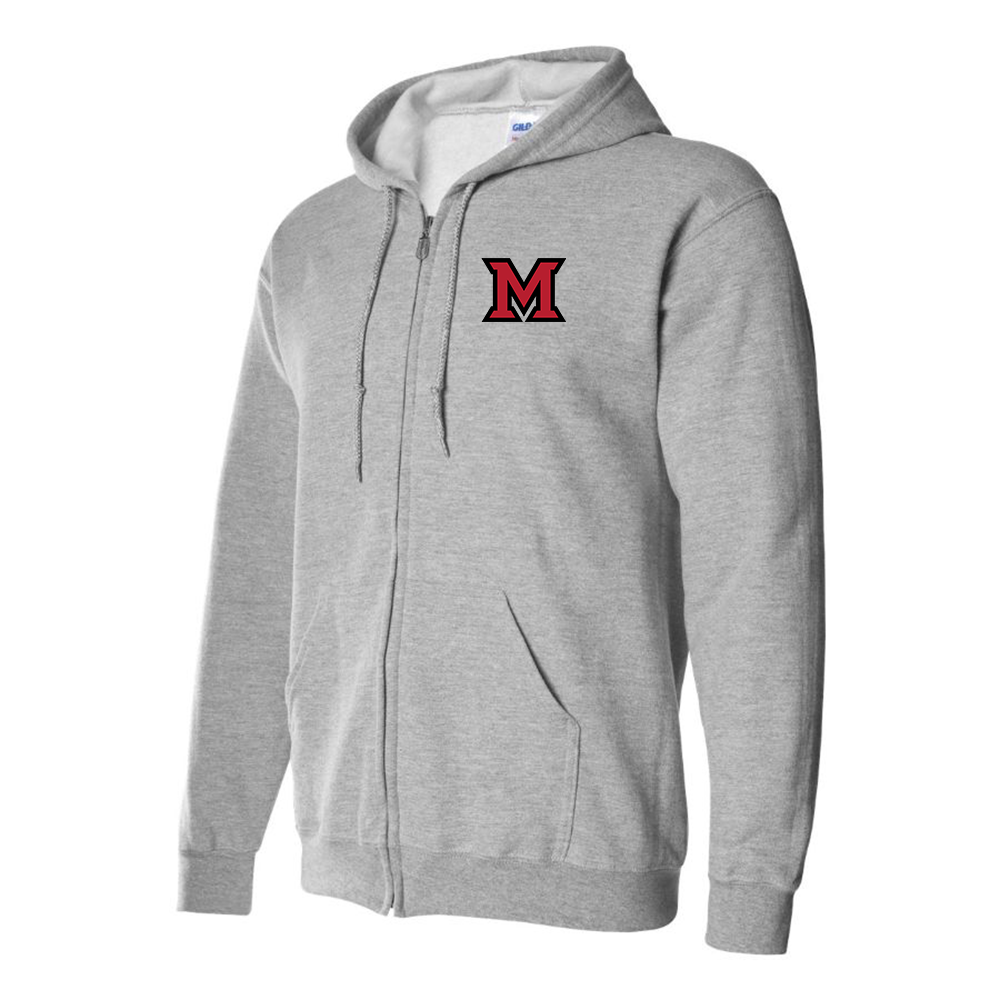 Men's Miami Ohio RedHawks Logo Zipper Hoodie