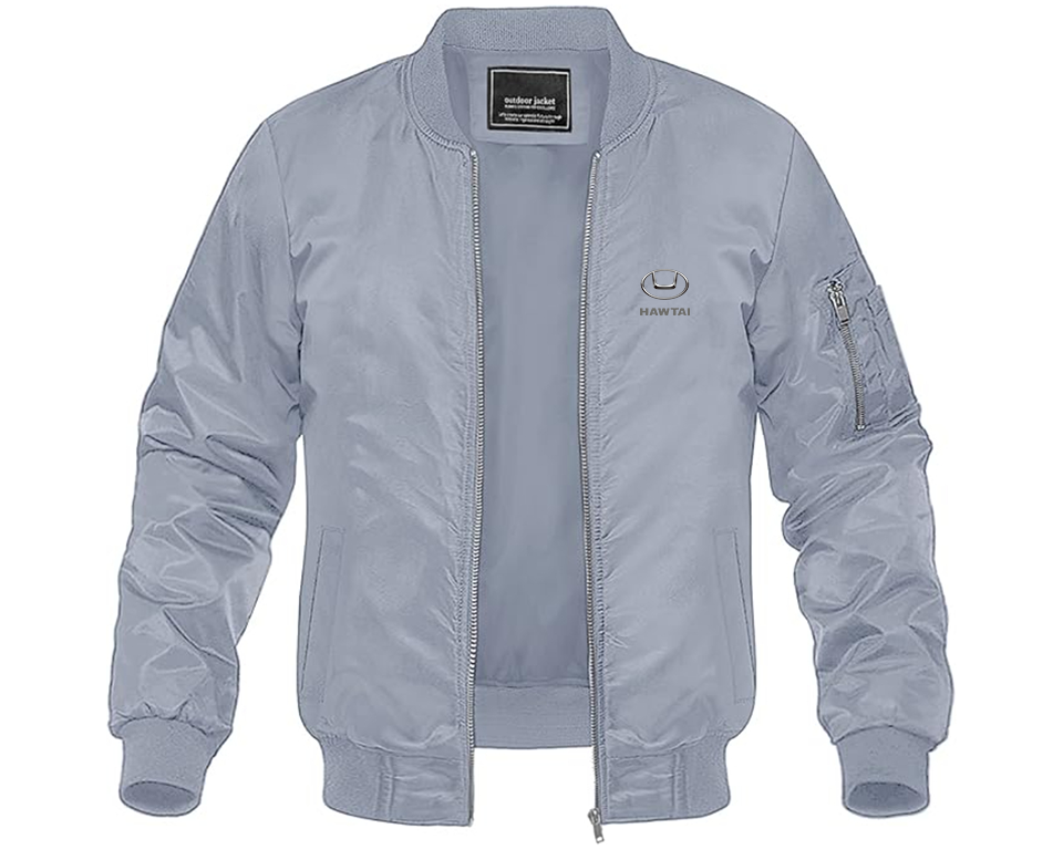 Men's Hawta Logo Lightweight Bomber Jacket Windbreaker Softshell Varsity Jacket Coat
