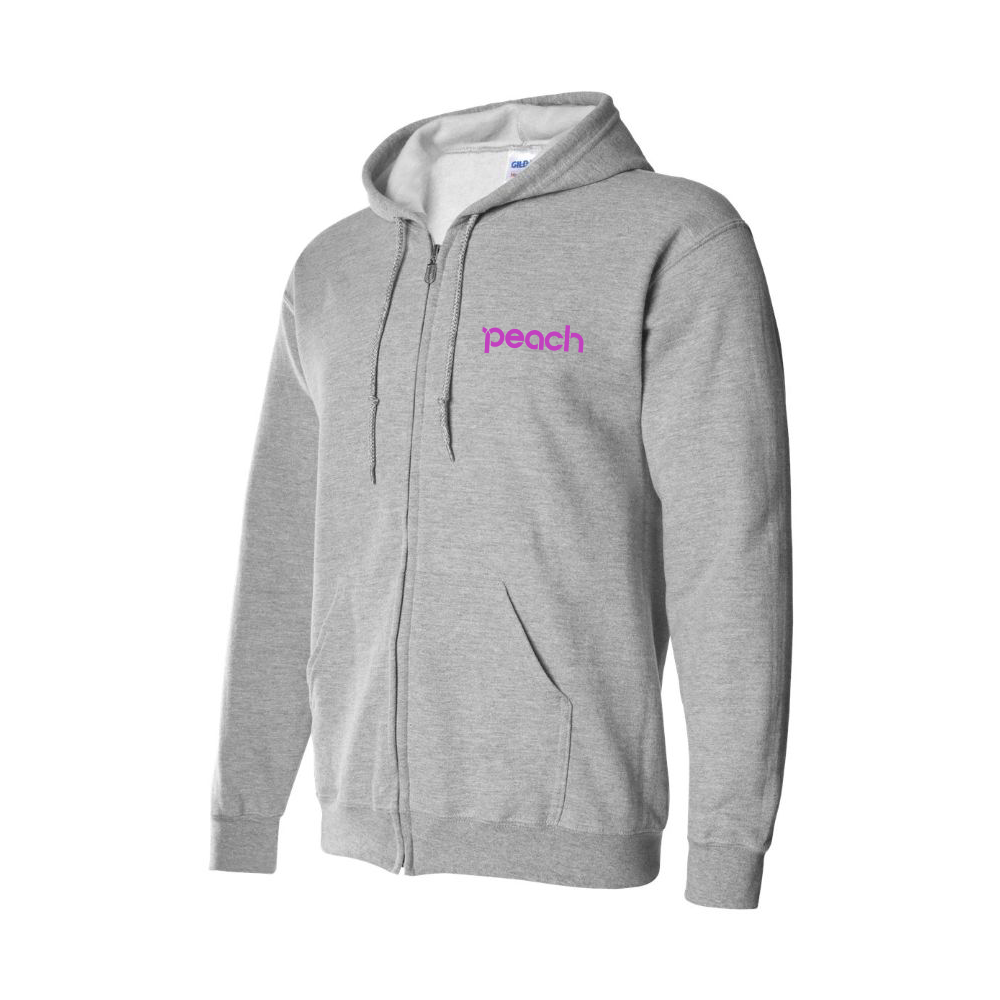 Men's Peach Aviation Logo Zipper Hoodie