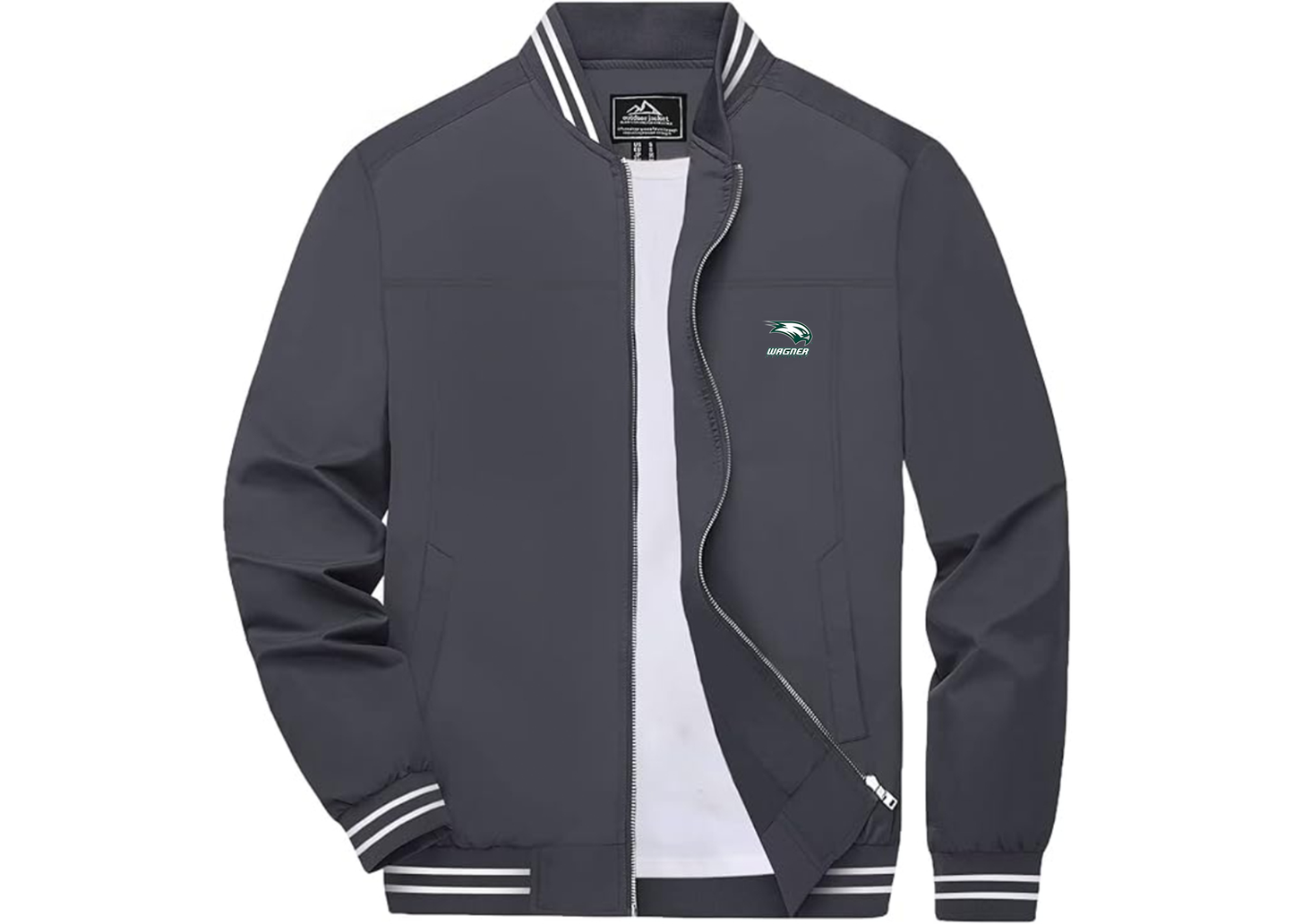 Men's Wagner Seahawks Lightweight Zip-Up Ribbed Collar and Cuffs Bomber Jacket