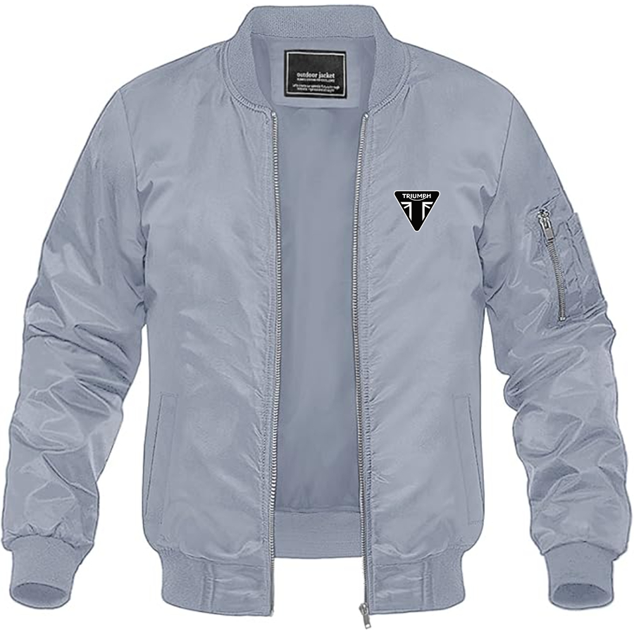 Men's Triumph Logo Lightweight Bomber Jacket Windbreaker Softshell Varsity Jacket Coat