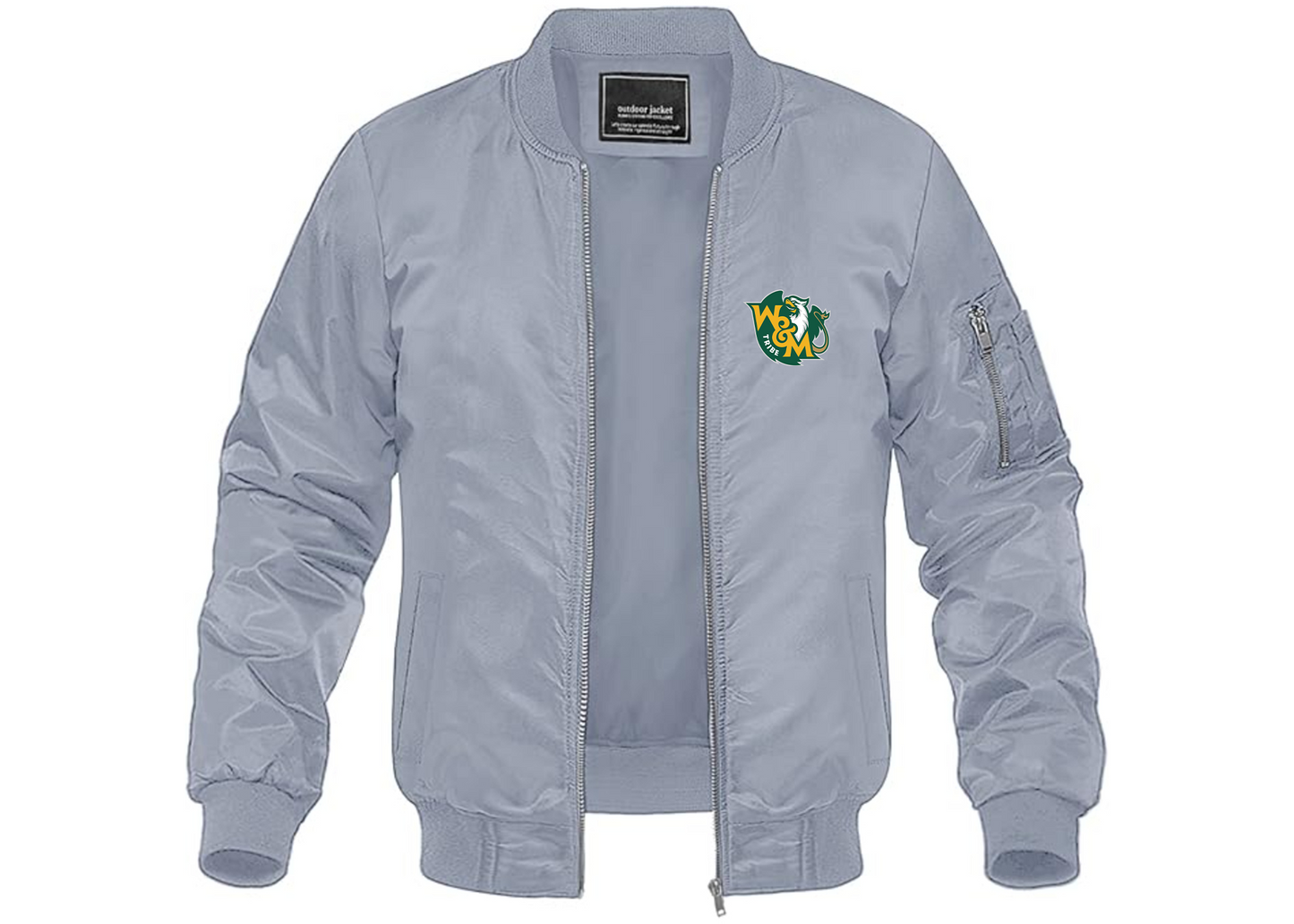 Men's William and Mary Tribe Lightweight Bomber Jacket Windbreaker Softshell Varsity Jacket Coat