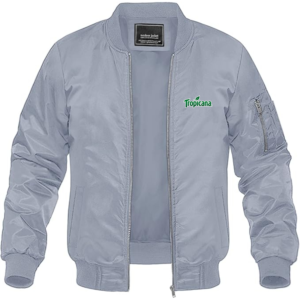 Men's Tropicana Logo Lightweight Bomber Jacket Windbreaker Softshell Varsity Jacket Coat