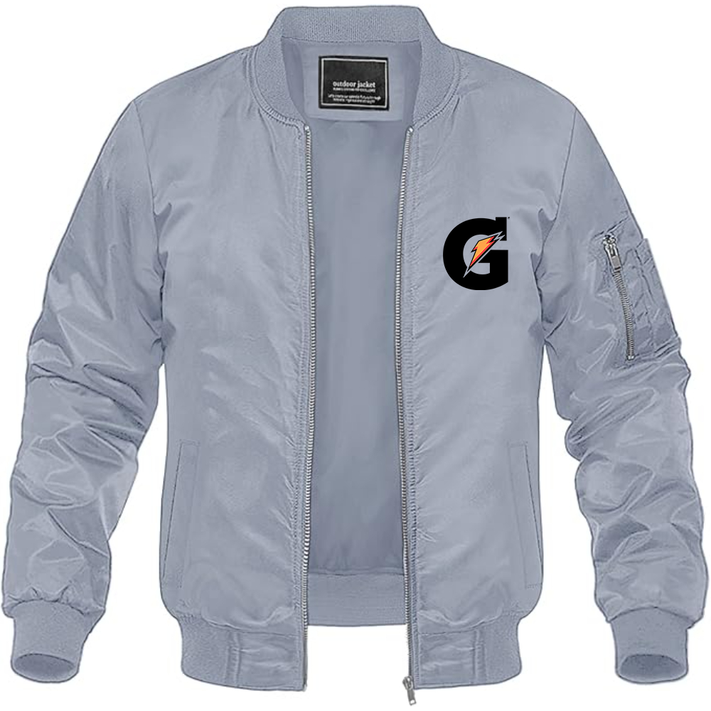 Men's Gatorade Logo Lightweight Bomber Jacket Windbreaker Softshell Varsity Jacket Coat