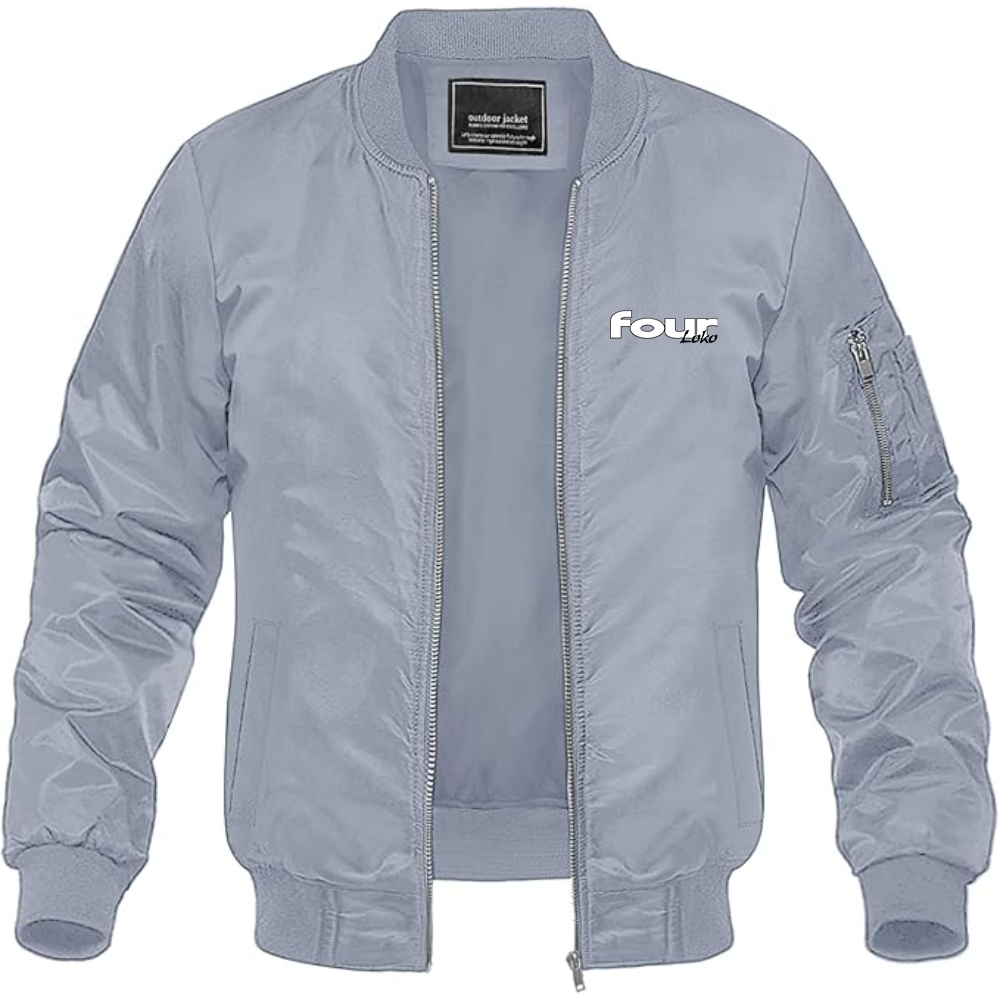 Men's Four Loko Logo Lightweight Bomber Jacket Windbreaker Softshell Varsity Jacket Coat